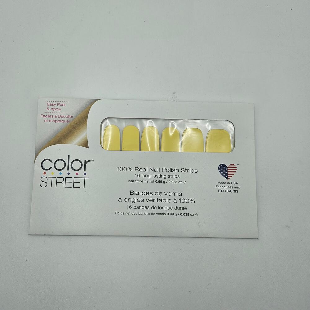 Color Street Belgian Buttercup Nail‎ Polish Strips Yellow Solid Set Long Lasting